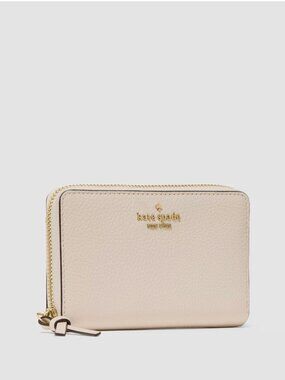 New Kate Spade Knott Medium Wallet Pebble Leather Milk Glass